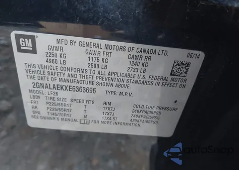 2014 Chevrolet Equinox Ls z USA, uszkodzony, nr VIN 2GNALAEKXE6363696